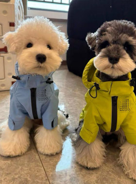 狗狗衣服防水冲锋衣雪纳瑞比熊泰迪柴犬西高地宠物服饰雨衣