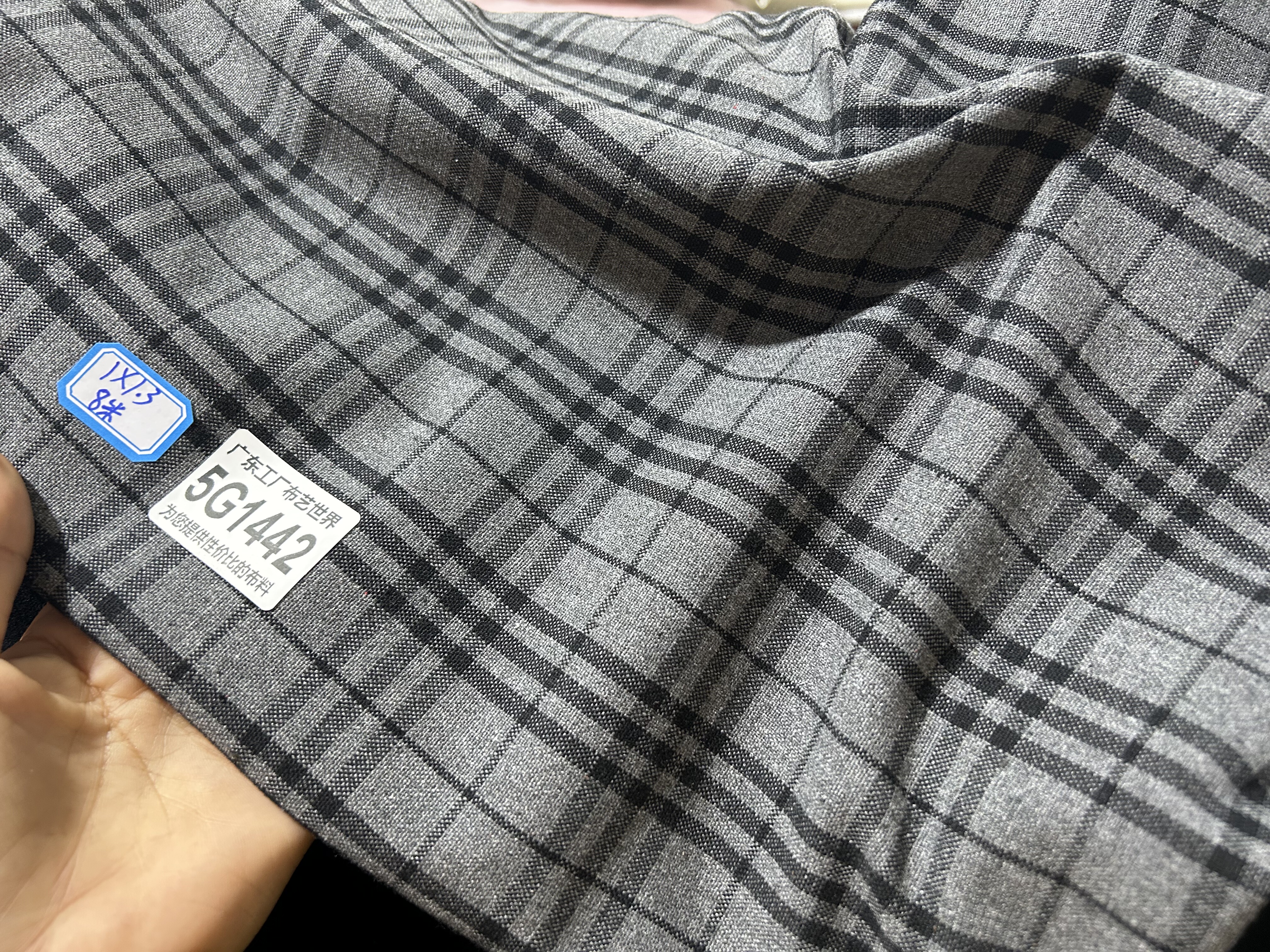 一米价410克30元邮5G1442宽1.3加厚涤棉仿麻面料大货多拍连裁