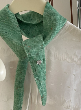 韩系糖豆毛线可爱小众设计秋冬季小三角巾围巾女头巾保暖围脖领巾