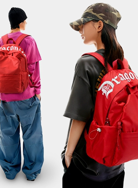 DRACONITE新款大容量电脑背包学生书包女通勤轻便小众双肩包红色