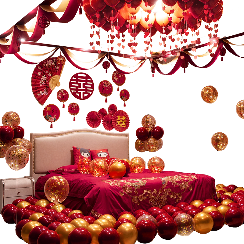 婚房布置套装男方新房气球婚礼装饰婚庆创意浪漫女方订婚卧室结婚