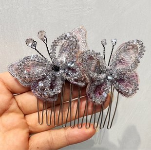 西家双生蝴蝶精美插梳