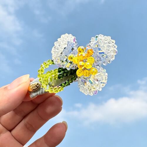 西家水晶精美鸭夹，侧面碎发夹