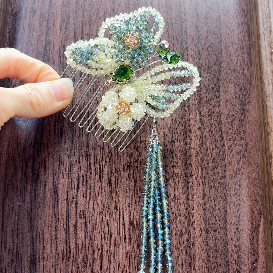 西家水晶编织梅花插梳，造型夹,饰品/流行首饰/时尚饰品新,发饰,淘宝优惠券,粉丝福利购,淘宝优惠卷