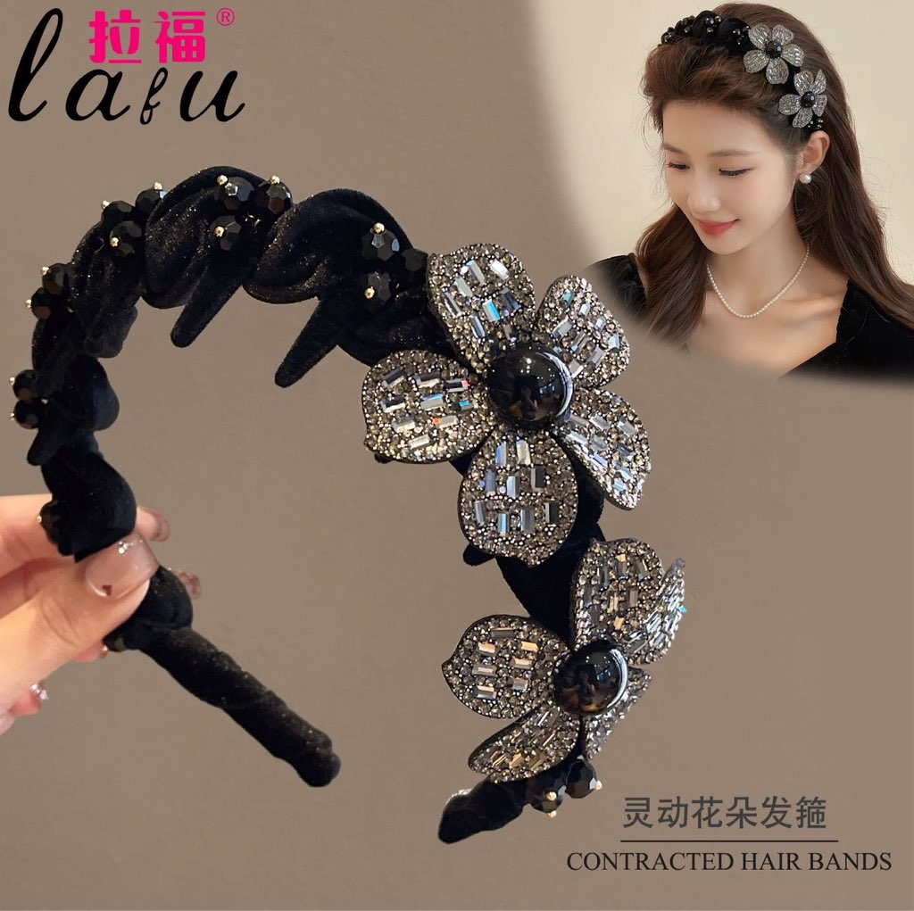 高级感花朵发箍女高颅顶2025新款轻奢洋气时尚洗脸头箍压发卡头饰