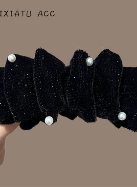 STT韩版原版出口细闪植绒满天星珠珠香蕉夹竖夹显气质高马尾发夹