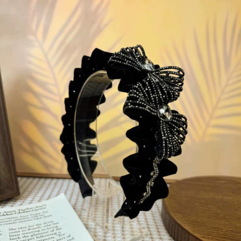 丝绒 蝴蝶结丝绒精品发箍，特价