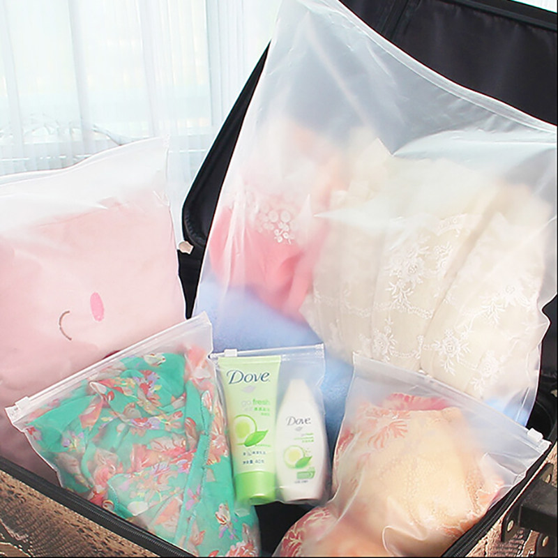 防水磨砂旅行衣物内衣内裤整理袋毛巾收纳袋衣服自封袋塑料封口袋