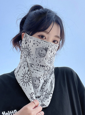 挂耳防晒面罩男全脸遮阳开车护颈骑行面巾机车女脖子防晒脸罩面纱