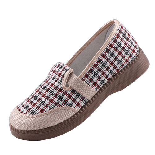 网格春秋新款布鞋女平底透气单鞋