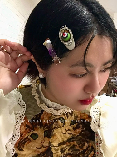 apiao日系手作黑加仑紫苏打发夹