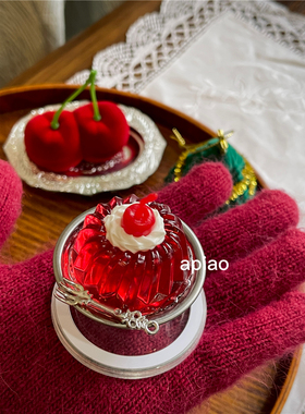 apiao复古树莓红果冻透亮小布丁 可粘贴 气囊支架 磁吸支架