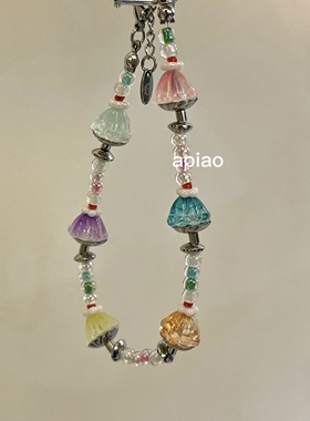apiao原创手工制作甜点系列「高脚果冻杯」混合进口珠手链