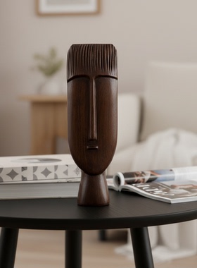 北欧木质抽象雕刻桌面摆件