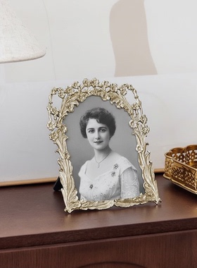 法式复古合金植物相框摆件礼盒