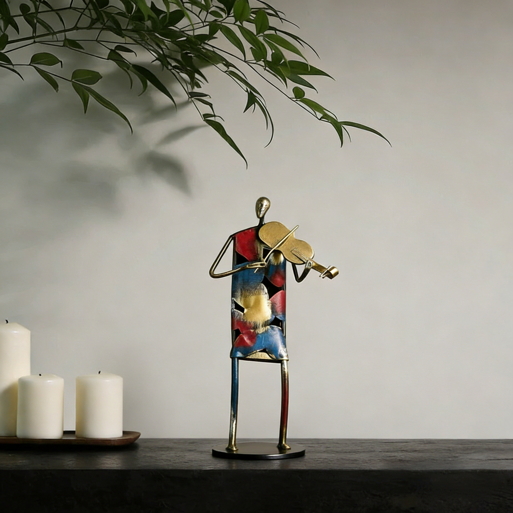 抽象人物拉小提琴铁艺桌面摆件玄关装饰乔迁送礼艺术品,家居饰品,装饰摆件,淘宝优惠券,粉丝福利购,淘宝优惠卷