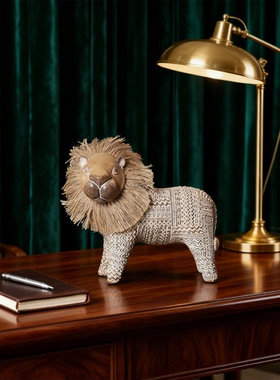 民族风手工树脂浮雕狮子摆件