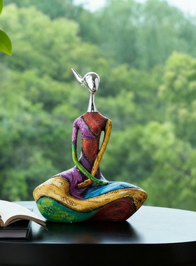 抽象人物树脂摆件手工彩绘送礼