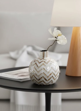 北欧陶瓷几何切片花瓶摆件