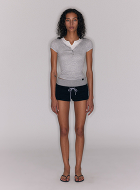 SansFrontieres Loren Shorts 低腰撞色拼接设计休闲运动短裤