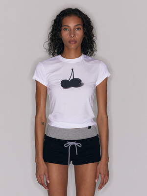 短袖休闲薄款黑樱桃印花无性别