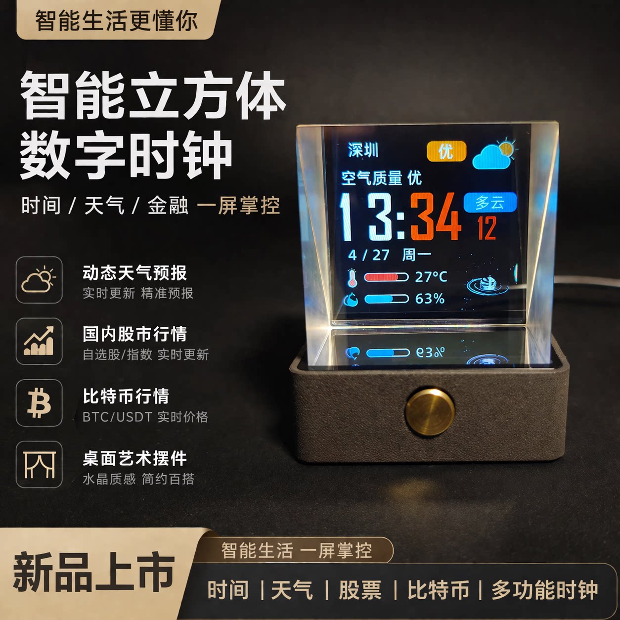 天气时钟，加密货币，电子相册