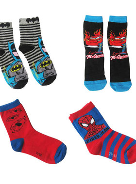 W161208蜘蛛侠蝙蝠侠汽车儿童袜子男童英雄卡通棉短袜大红色袜子4