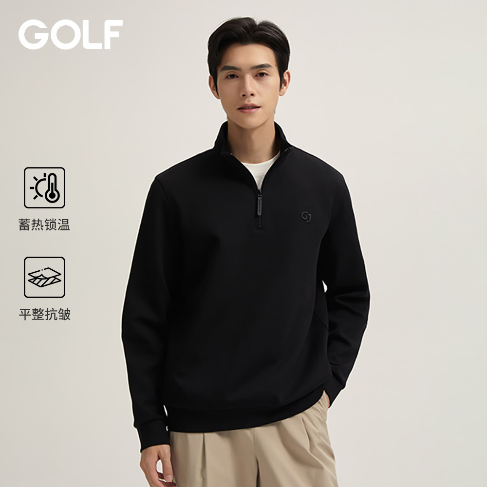GOLF高尔夫Jeans系列半拉链卫衣男无帽套头刺绣宽松休闲长袖卫衣,男装,卫衣,淘宝优惠券,粉丝福利购,淘宝优惠卷
