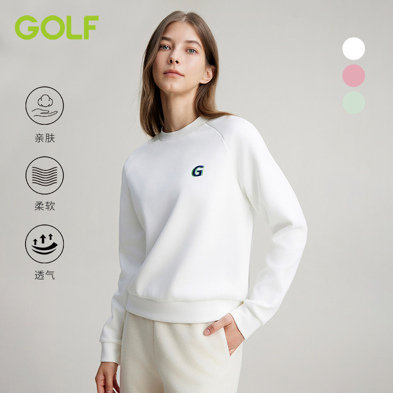 GOLF莫代尔棉纯色圆领卫女士