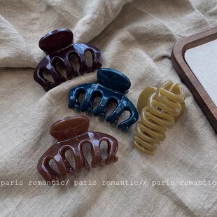 南瓜中号抓夹女气质鲨鱼夹发夹后脑勺夹子头饰韩国半扎发盘发神器