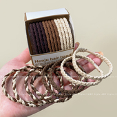 咖色系盒装 发圈网红2022年新款 气质发绳简约小皮筋女扎头头绳