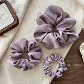 韩国奶油色缎面大肠发圈头绳女高级感亲肤不伤发简约皮筋扎头发绳