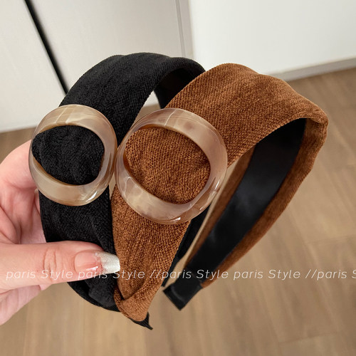 法式复古宽边发箍2025新款高级感