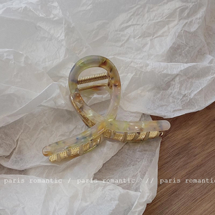 高颜值气质中号抓夹金属醋酸发夹女后脑勺盘发鲨鱼夹发卡夹子头饰