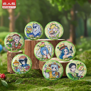 非人哉×小鹦鹉BEBE联名系列周边 伪拍立得徽章镭射票盲盒