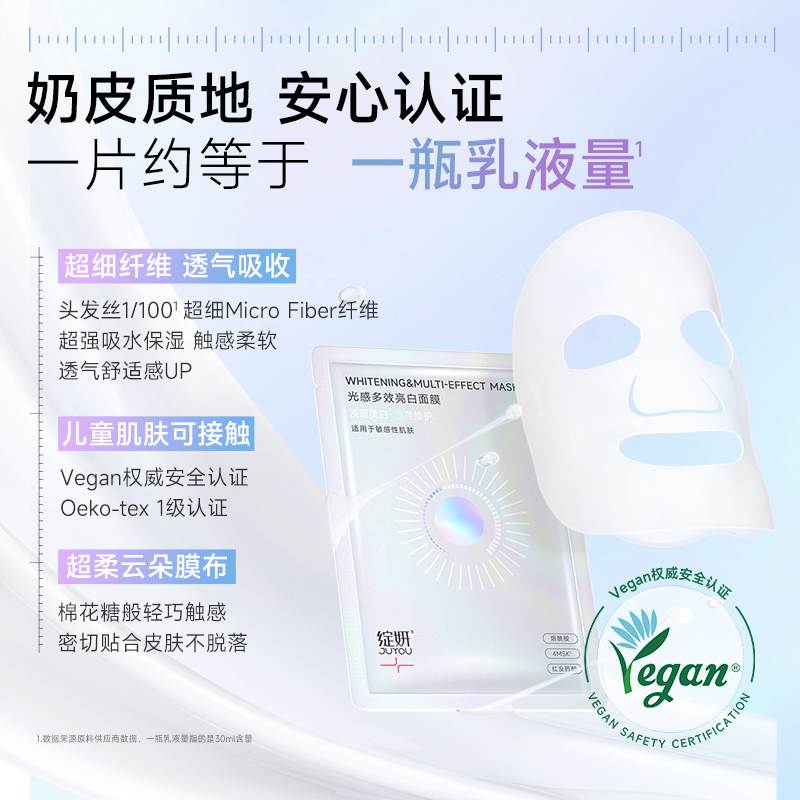 绽妍光感多效美白面膜去黄提亮