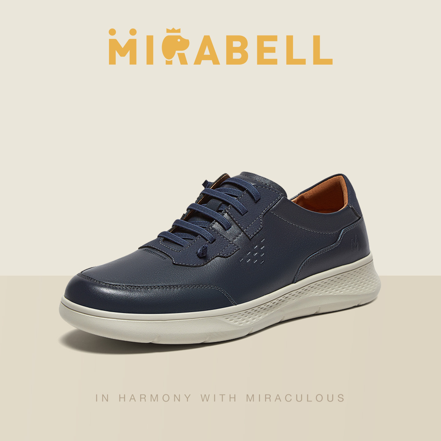 Mirabell/美丽宝2025秋季新款商场同款舒适男休闲皮鞋B6S11CM5