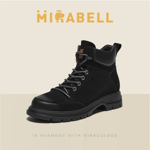 Mirabell/美丽宝2025冬季商场同款复古飒酷女皮靴U2U10DD5
