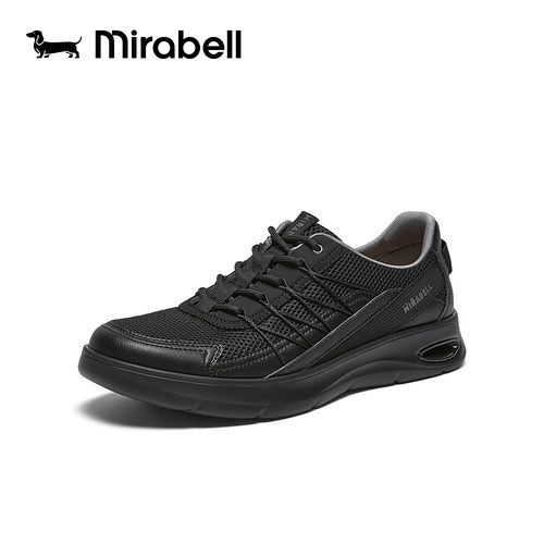 Mirabell2026春新款黑色休闲皮鞋男商务通勤百搭男鞋B8L05AM6