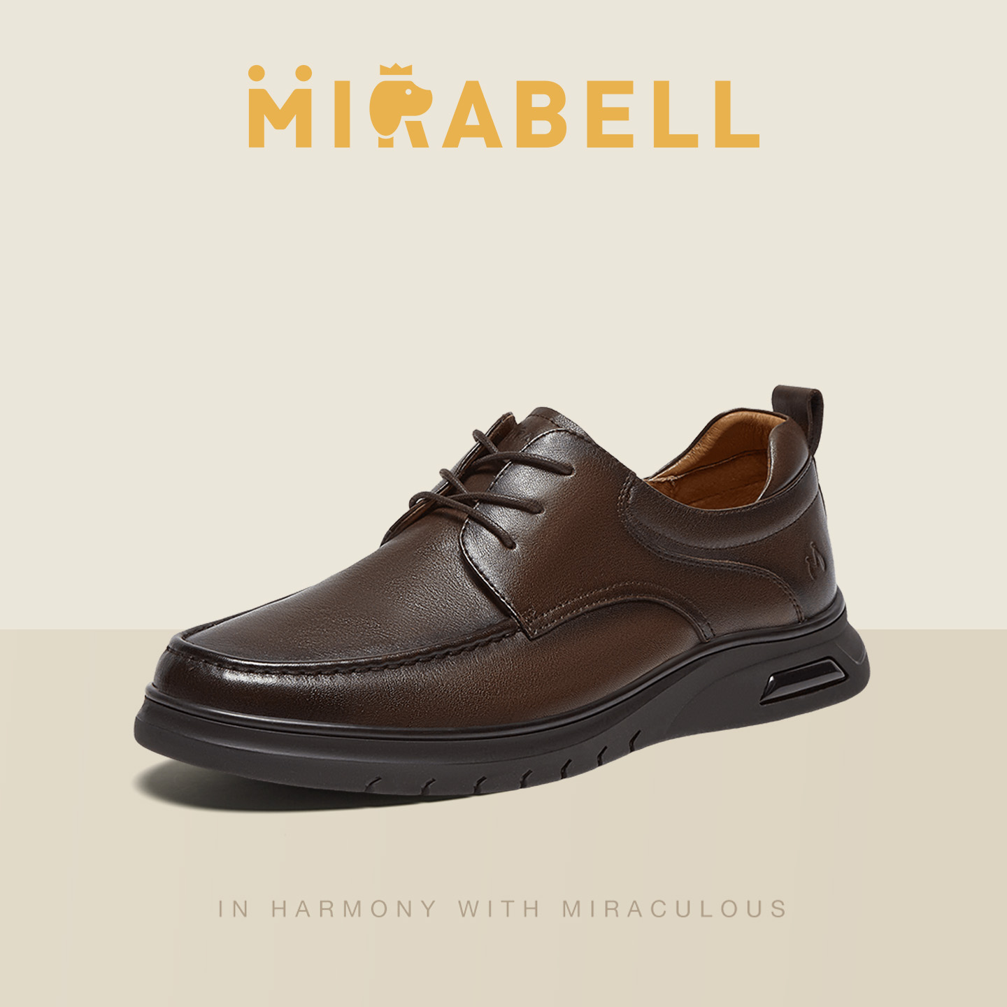 Mirabell/美丽宝2025秋季新款商场同款牛皮革商务男鞋休闲皮鞋