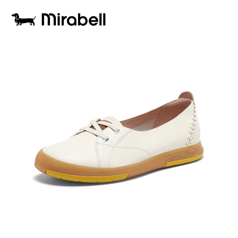 Mirabell/美丽宝春款一脚蹬轻盈小白鞋女透气休闲单鞋B6Z08AA5
