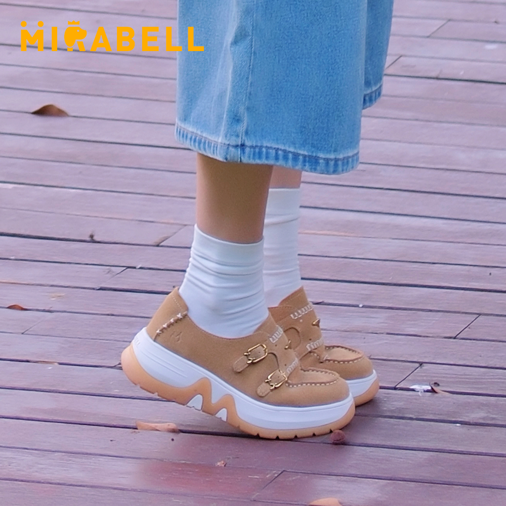 肉松饼干Mirabell/美丽宝2025秋新款商场同款厚底女款休闲单鞋女