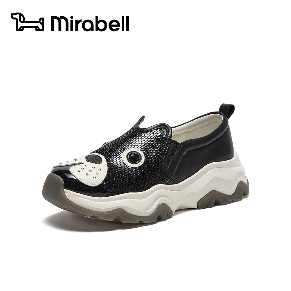 Mirabell2026秋季新款拼色老爹鞋女厚底狗鞋休闲运动女鞋B7N25AA7