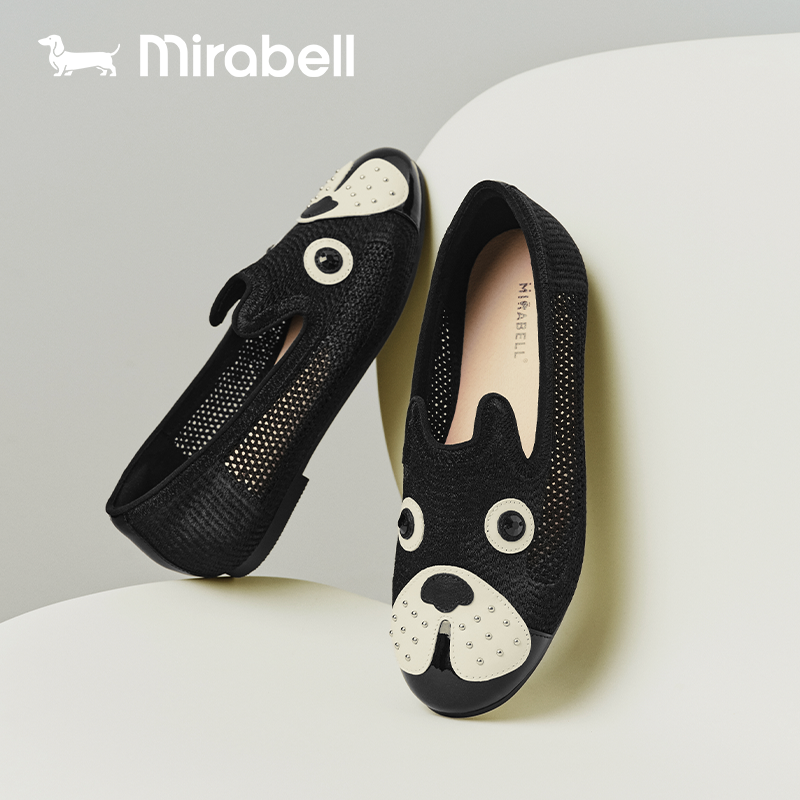 卢昱晓同款大眼狗脸Mirabell/美丽宝春秋狗脸鞋乐福鞋女休闲单鞋