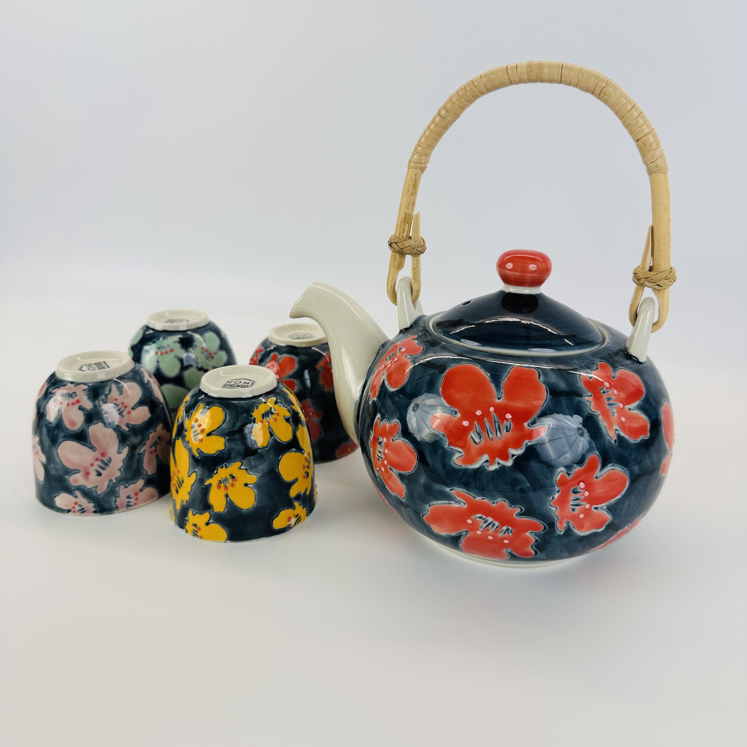 法国HOME EDELWEISS手绘樱花陶瓷茶壶茶具套装 客厅水杯水壶