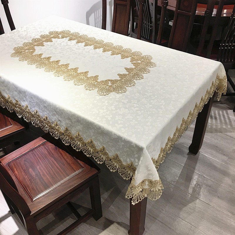 桌布长方形布艺圆桌茶几高级感正方形餐桌布轻奢风现代简约新中式