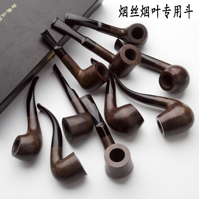 bain黑檀木入门弯式复古过滤烟斗