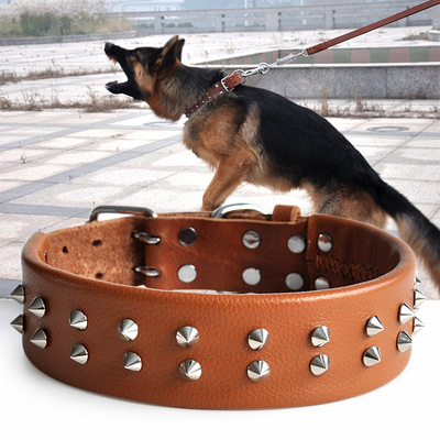 CHUKCHI大型犬牛皮狗项圈宠物