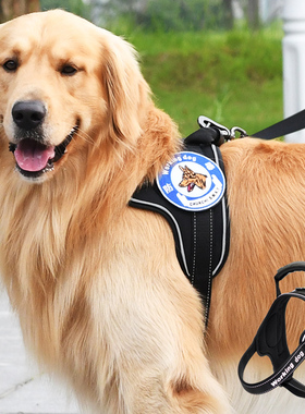 CHUKCHI狗狗牵引绳狗链子背心式胸背带大型犬脖套项圈遛狗绳金毛