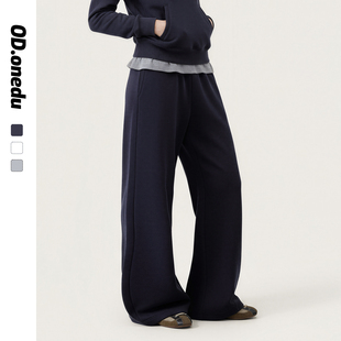 ODonedu慵懒风高腰阔腿卫裤 松弛感 女宽松显瘦遮肉百搭通勤长裤